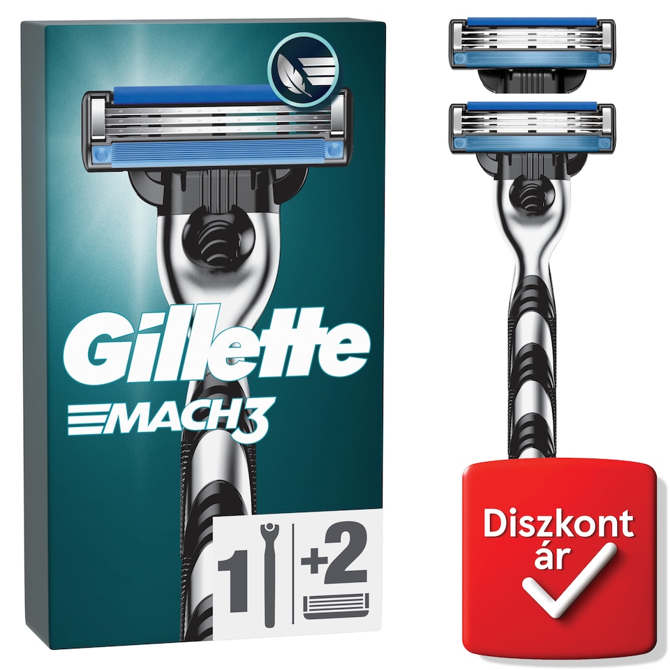 Gillette Mach3 Férfi Borotva, 1 db Gillette 3 Pengés Borotva, Gillette Borotvabetétek  1. kép