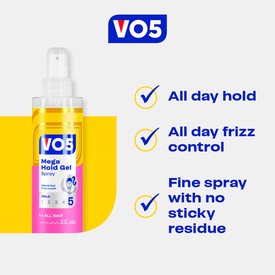 image 1 of Vo5 Mega Hold Gel Spray 200Ml