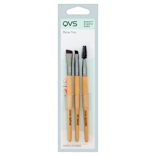 Qvs Brow Trio Brush Set Tesco Groceries