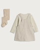 image 2 of F&F Baby 3-Piece Embroidered Pinafore, Bodysuit and Tights Sets in Cream