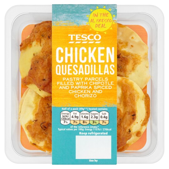 Tesco Al Fresco Spicy Chicken Quesadillas 112G Tesco Groceries