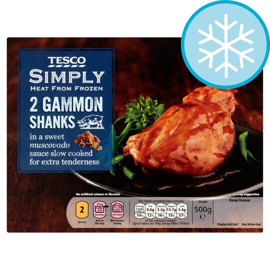 Tesco Simply 2 Gammon Shanks 500G Tesco Groceries