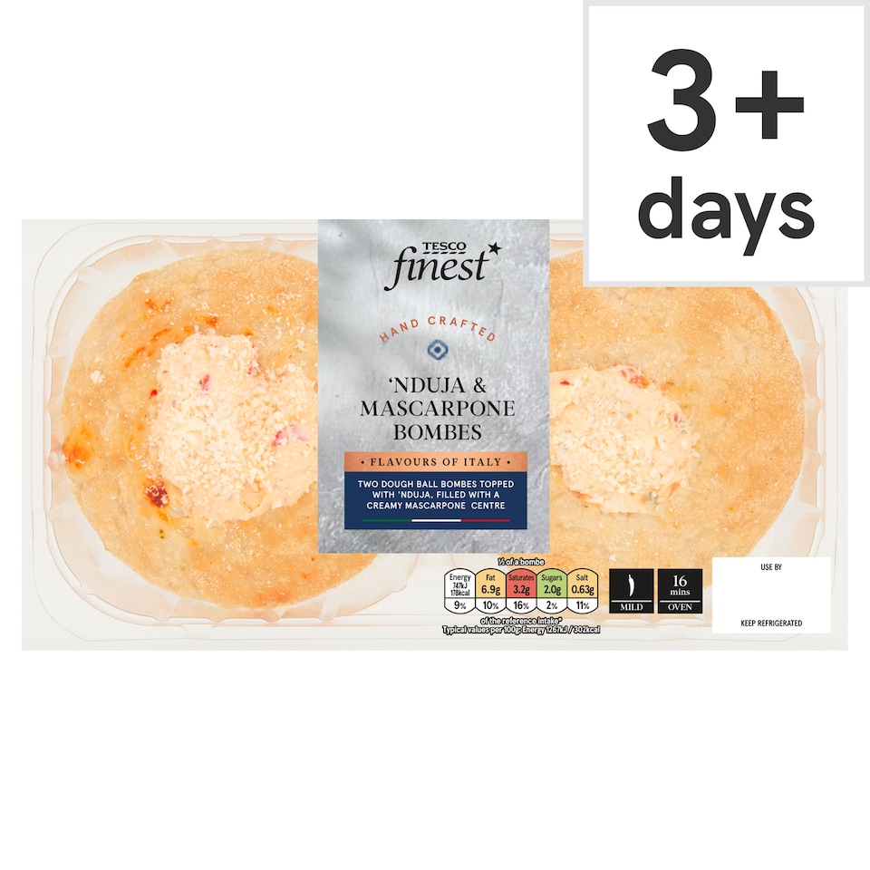 image 1 of Tesco Finest Handcrafted 'Nduja and Mascarpone Bombes 249g