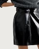 image 2 of F&F Faux Leather High Shine Mini Skirt in Black