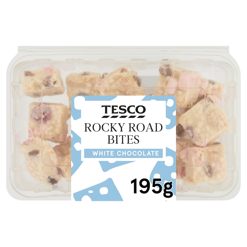 image 1 of Tesco White Chocolate Rocky Road Bites 195G