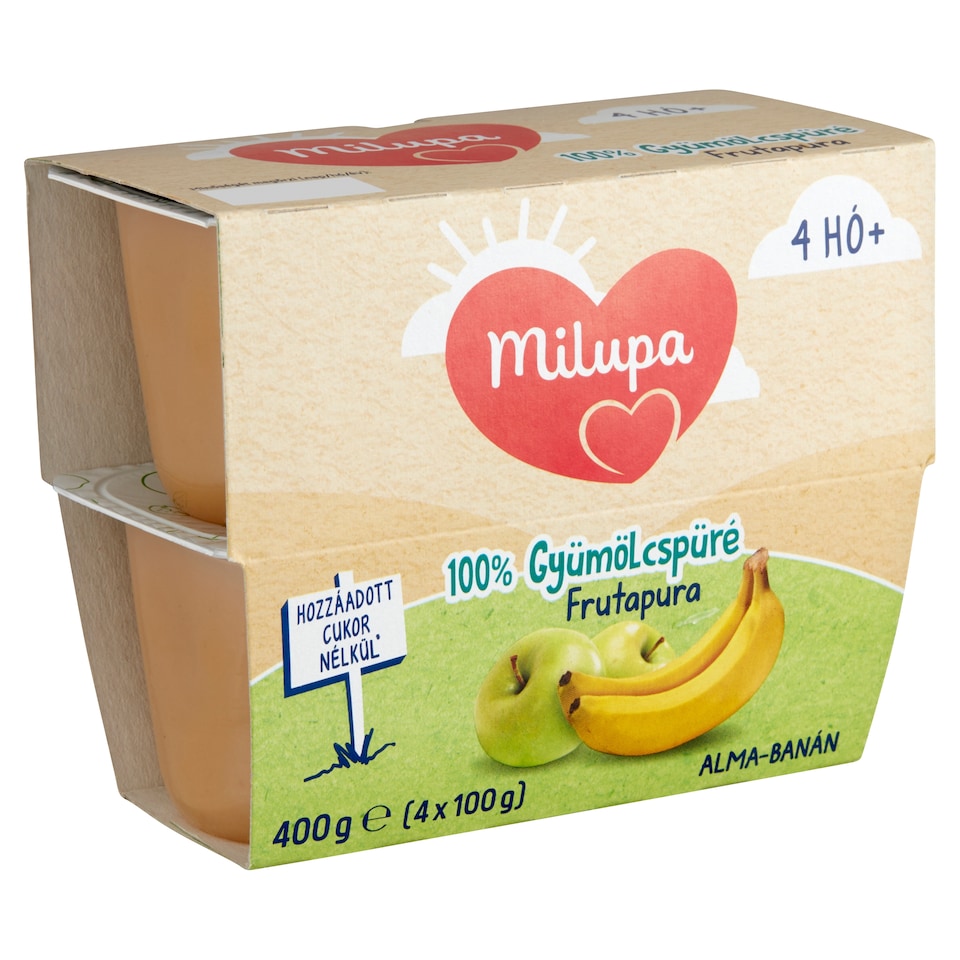 image 1 of Milupa Frutapura Apple-Banana 100% Fruit Puree 4 Months+ 4 x 100 g (400 g)