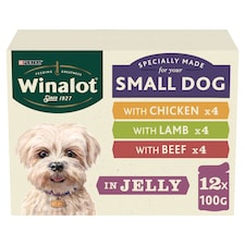 WINALOT Meaty Chunks Small Dog Mixed in Jelly Wet Dog Food 12x100g