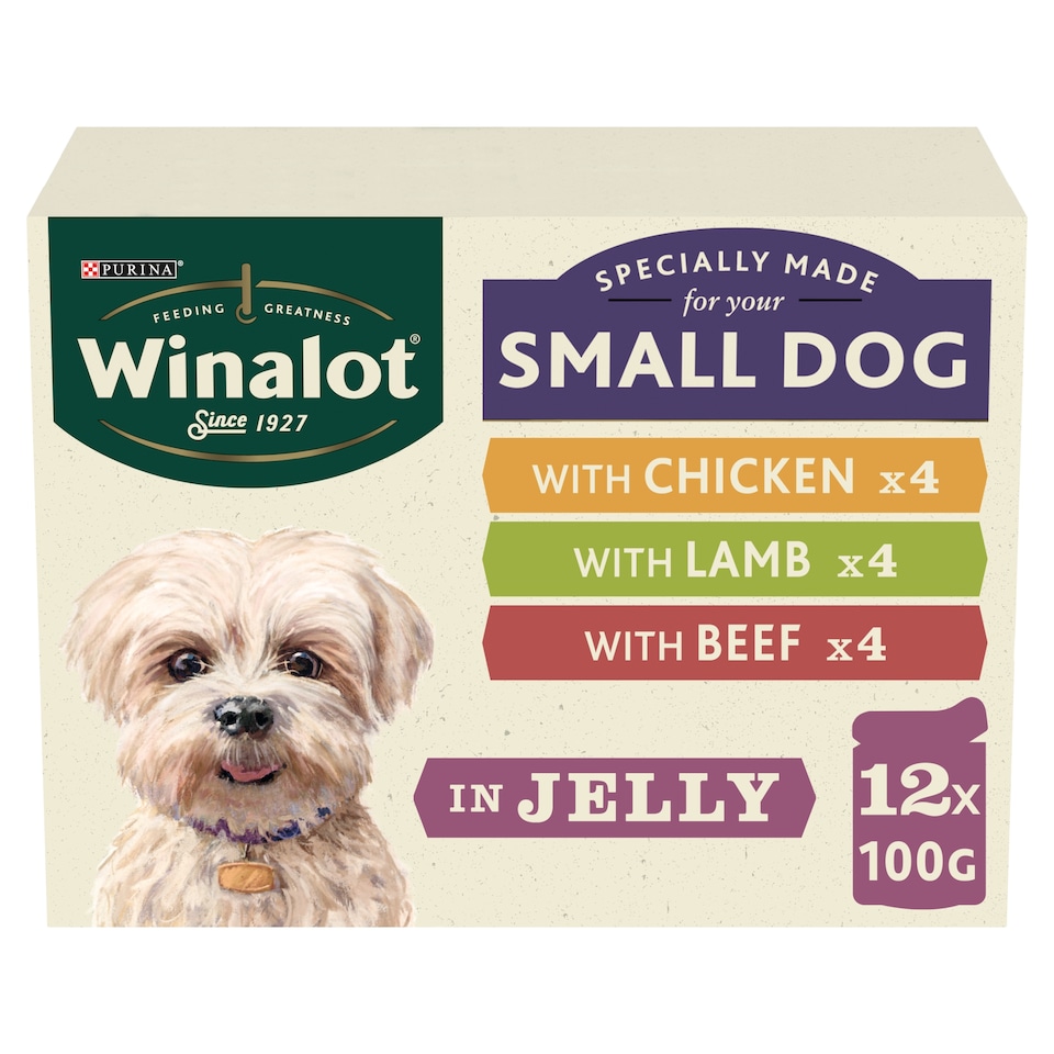 image 1 of WINALOT Meaty Chunks Small Dog Mixed in Jelly Wet Dog Food 12x100g