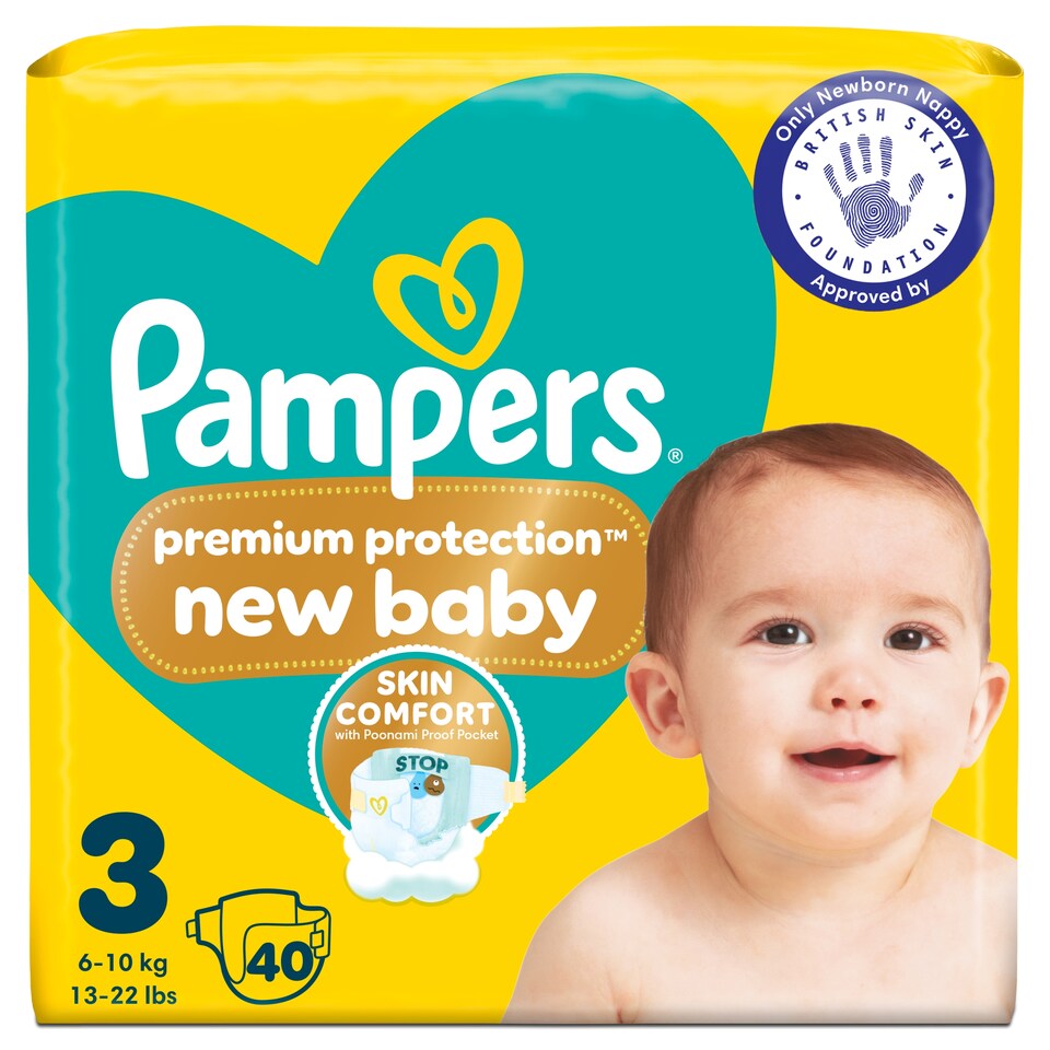image 1 of Pampers Premium Protection New Baby Size 3 40 Nappies