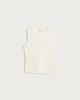 image 4 of F&F Cotton Rich Ribbed Side Button Detail Vest in Cream