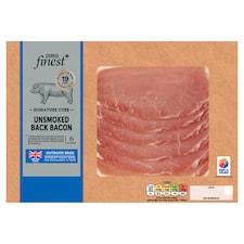 Tesco Finest* Signature 6 British Outdoor Bred Dry Cured Unsmoked Back Bacon Rashers 240g