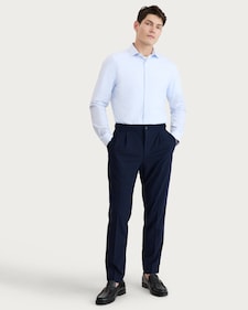 F&F Pleated Tailored Fit Trousers in Navy