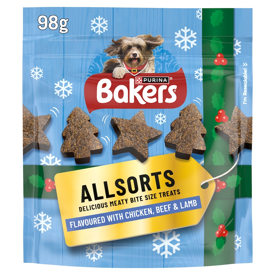 image 1 of BAKERS Allsorts Chicken; Beef and Lamb Dog Treats 98g