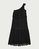 image 4 of The F&F Edit Pure Cotton Embroidered One Shoulder Maxi Dress in Black