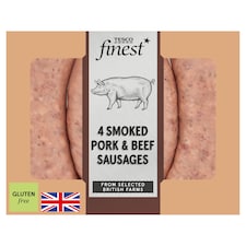 Tesco Finest 4 Smoked Pork & Beef Sausages 440g