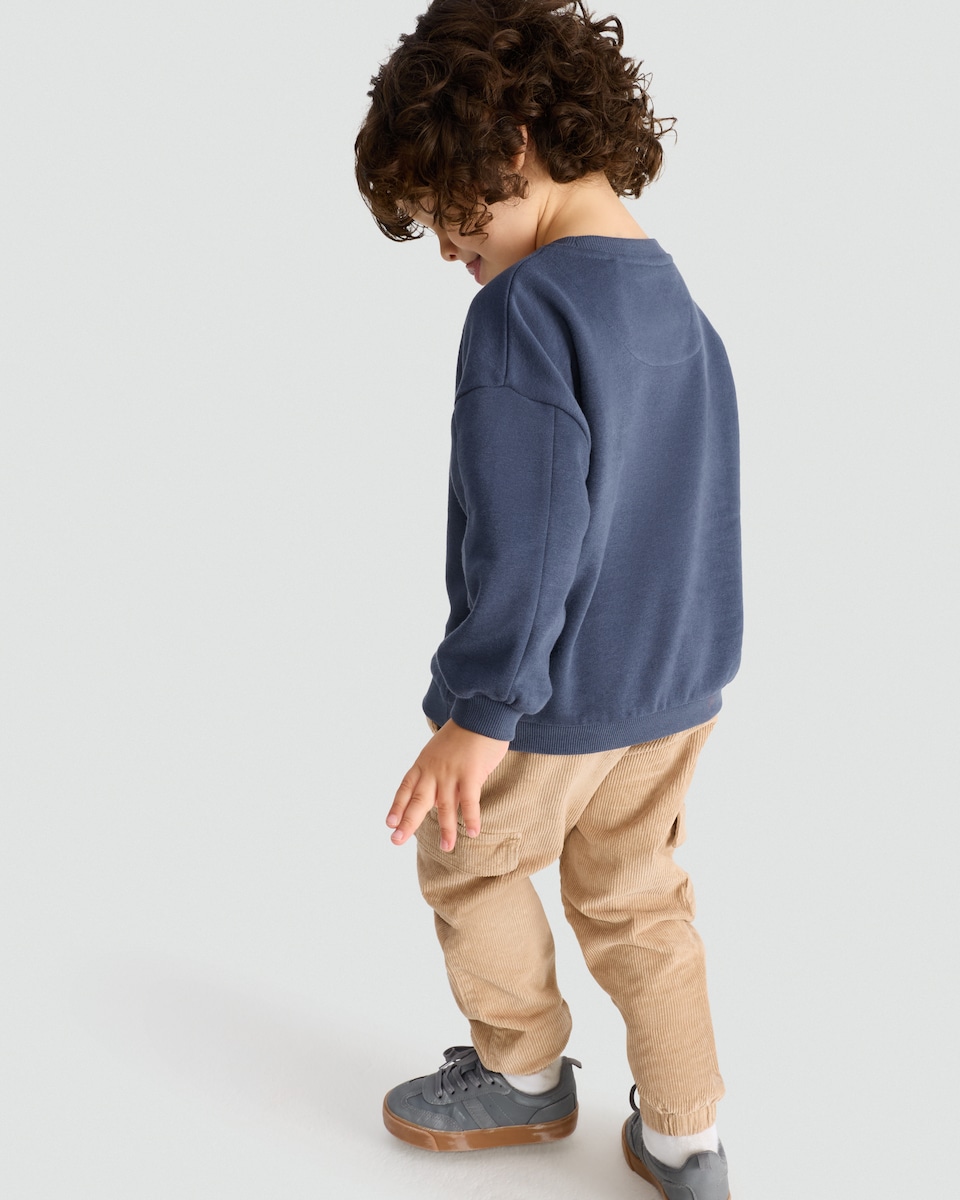 image 1 of F&F Boys Cotton Rich Big Bro Club Sweatshirt in Navy