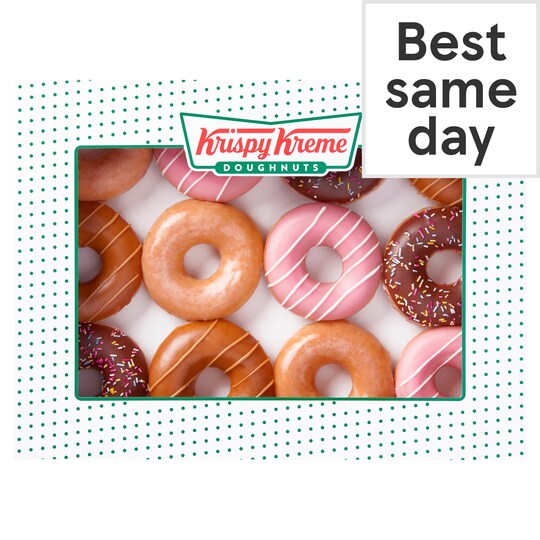 Krispy Kreme Assorted Ring Doughnuts 12 Pack Tesco Groceries