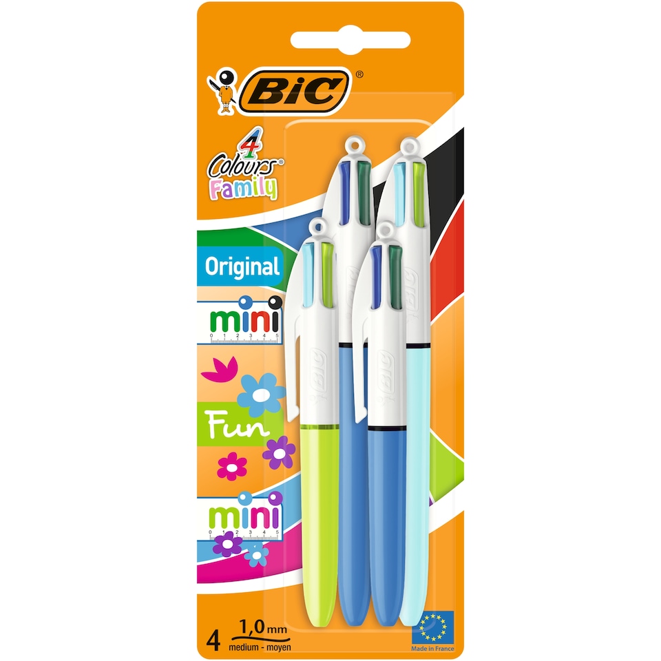 image 1 of BIC Stationery 4 Colours Ballpoint Pens Family Assorted 4 Pack
