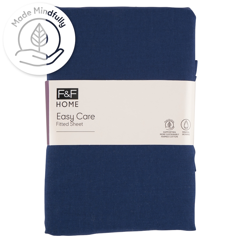 F&F Home Easy Care Dark Blue gumis lepedő 100 x 200 x 25 cm