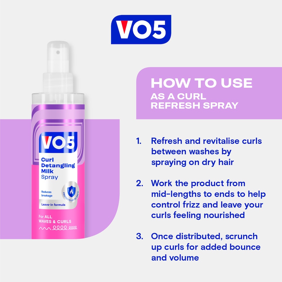 image 1 of VO5 Curl Detangling Milk Spray 200ml