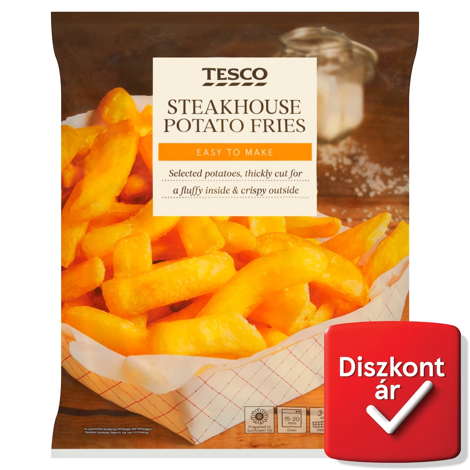 Tesco gyorsfagyasztott, elősütött hasábburgonya 1 kg