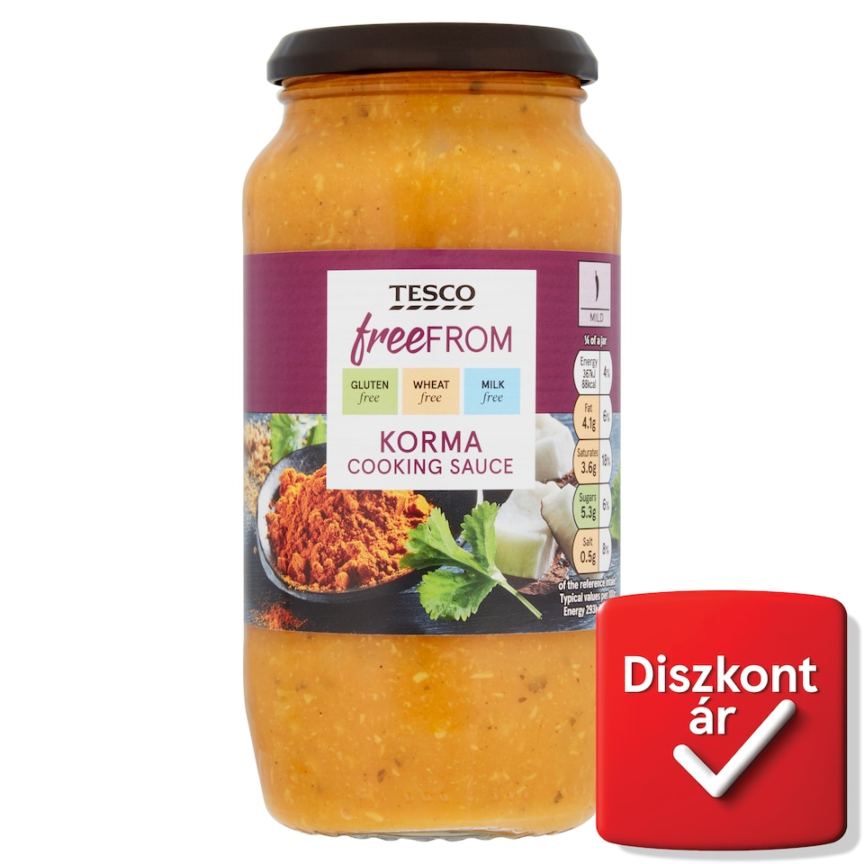 Tesco Free From Korma enyhén csípős, krémes szósz kókusszal 500 g