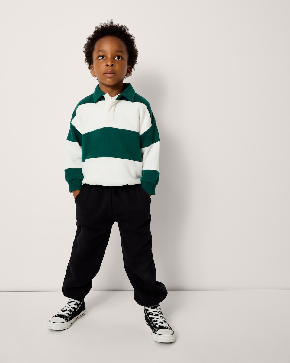 image 1 of F&F Boys Cotton Rich Joggers in Black