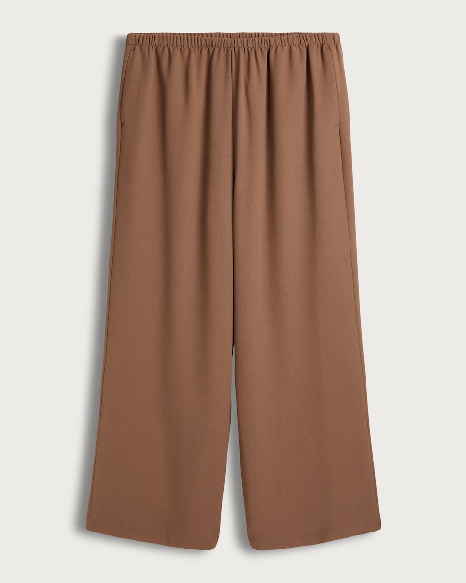 F&F Wide Leg Elasticated Trousers in Brown