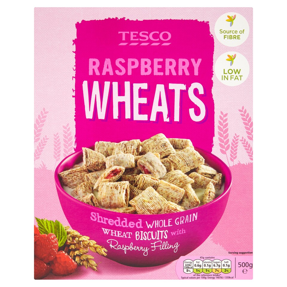 Tesco Raspberry Wheats Cereal 500G