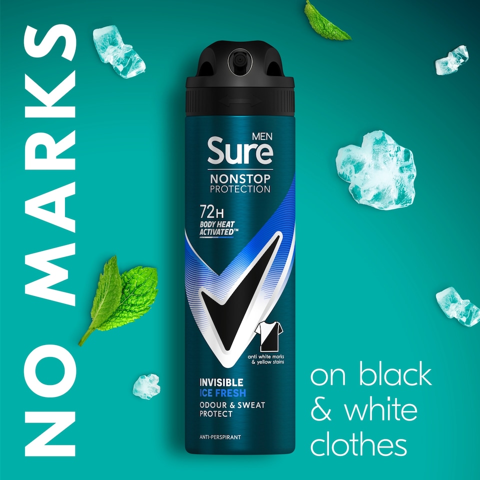 image 1 of Sure Men 72h Invisible Ice Fresh Antiperspirant Deodorant 150ml
