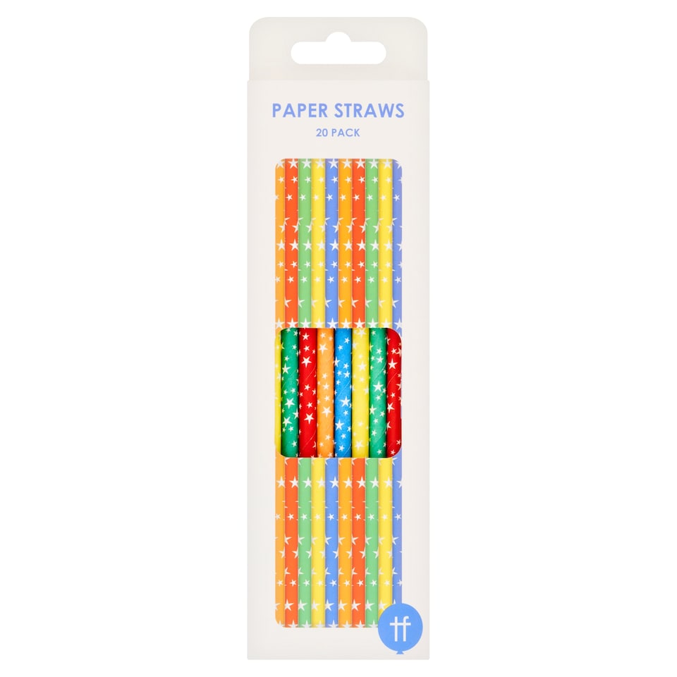 Rainbow Paper Straws 20 Pack