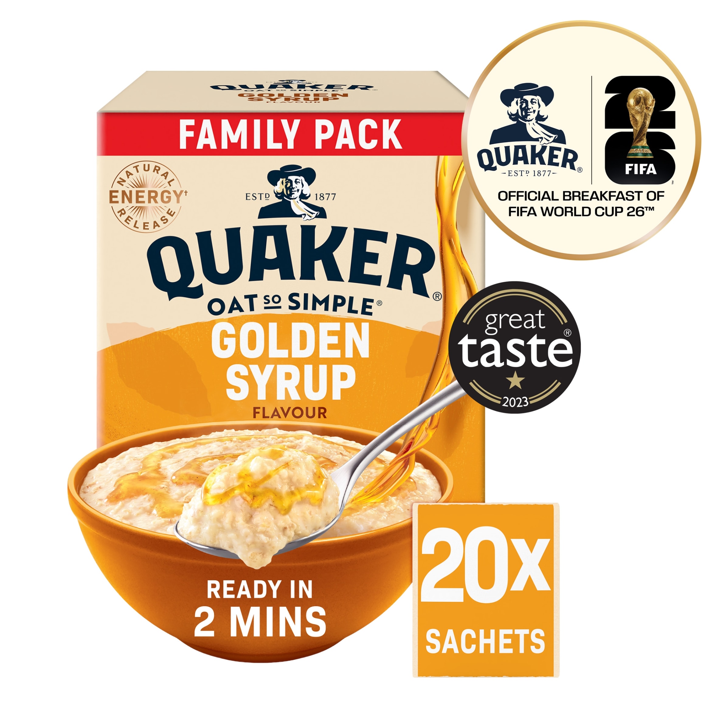 Quaker Oat So Simple Golden Syrup Porridge Sachets 20x36g