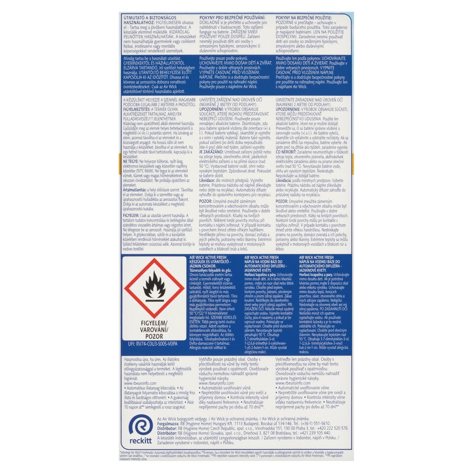 obrázok 1 z Air Wick Active Fresh Náplň na vodnej báze do automatického difuzéra jazmínové kvety 228 ml