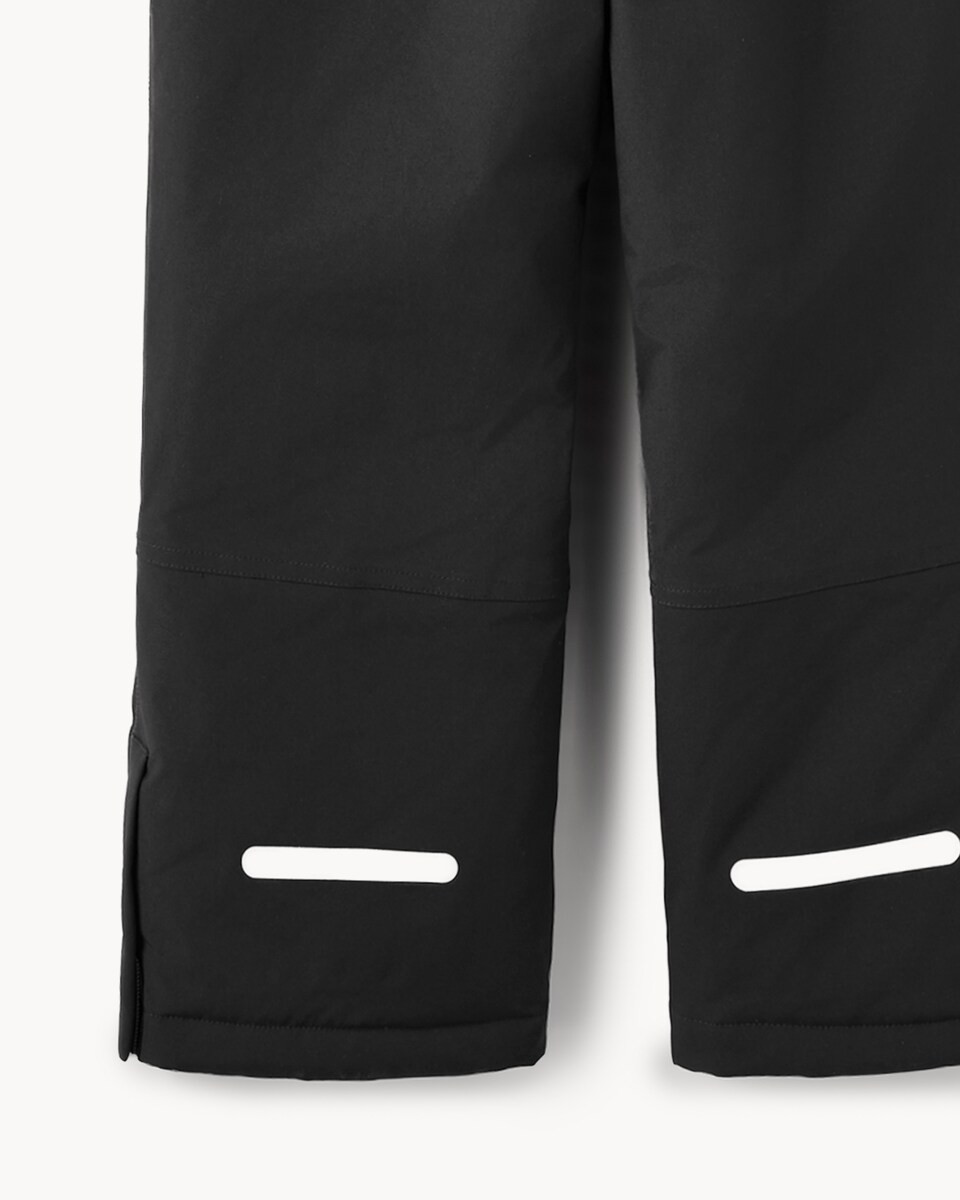 image 1 of F&F Girls Adjustable Strap Waterproof Trousers in Black