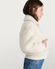 image 2 of F&F Girls Borg Quilted Zip Pocket Jacket in Cream