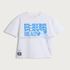 F&F Boys Pure Cotton Printed Oversized Fit T-Shirt in White
