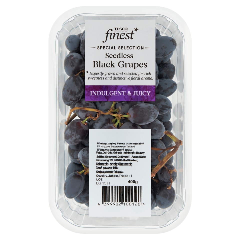 Tesco Finest Hrozno bezkôstkové tmavé 400 g