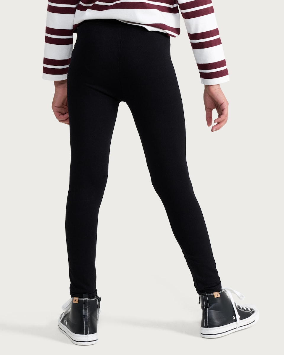 image 1 of F&F Girls 3-Pack Cotton Rich Leggings in Black