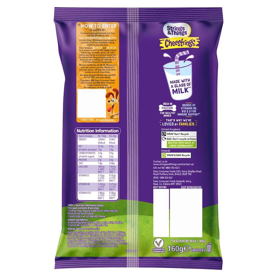 image 1 of Cheestrings Original 8Pk Cheese Snacks 160G