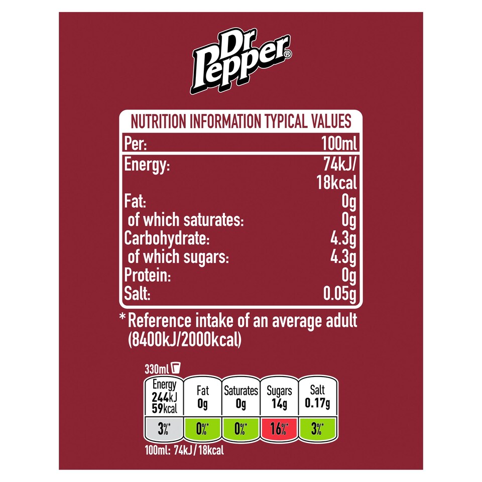 image 1 of Dr Pepper Regular 6 X 330Ml
