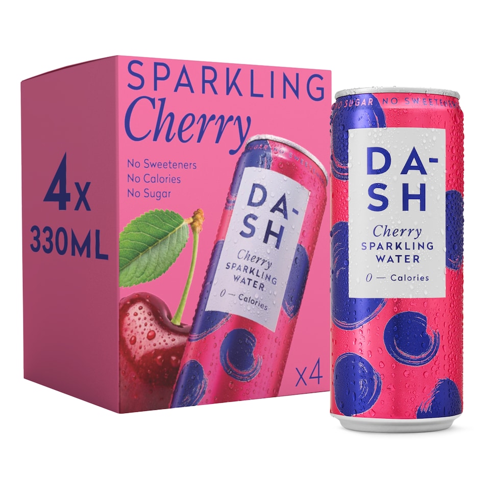 Dash Cherry Infused Sparkling Water 4 x 330ml