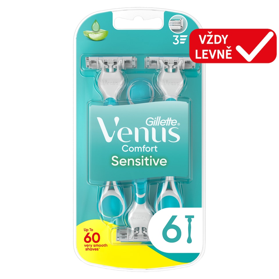 Obrázek 1 pro produkt Gillette Venus Comfort Sensitive Pohotová Holítka, Balení Po 6