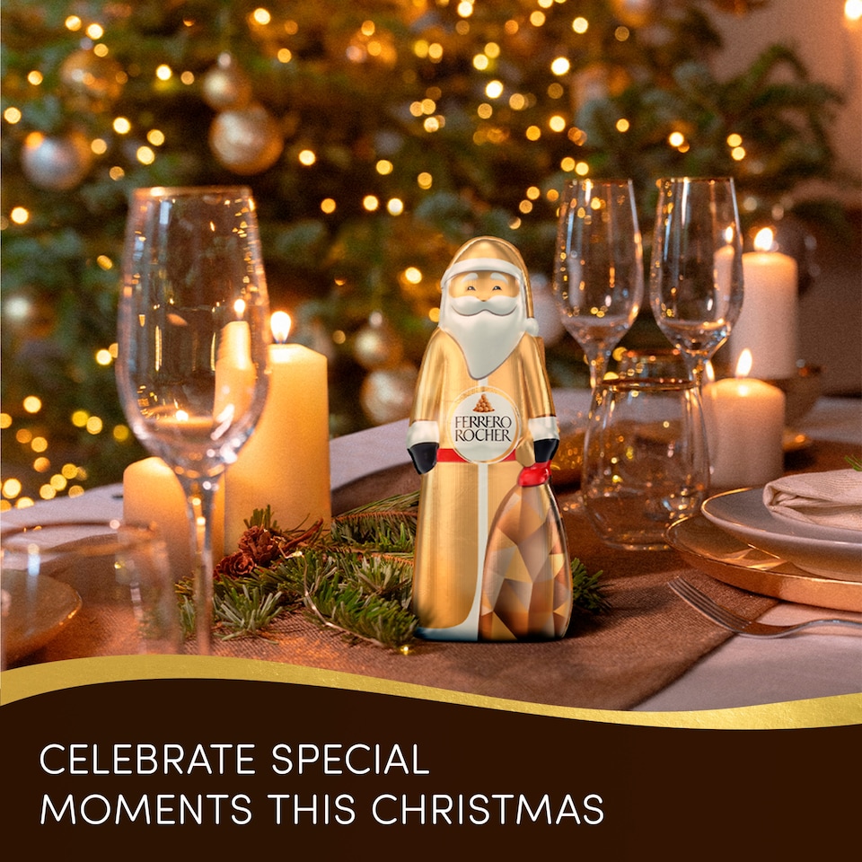image 1 of Ferrero Rocher Santa Milk Chocolate with Crunchy Hazelnut Pieces 70g