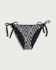 image 4 of F&F Geometric Print Tie Side Bikini Bottoms in Multi Black