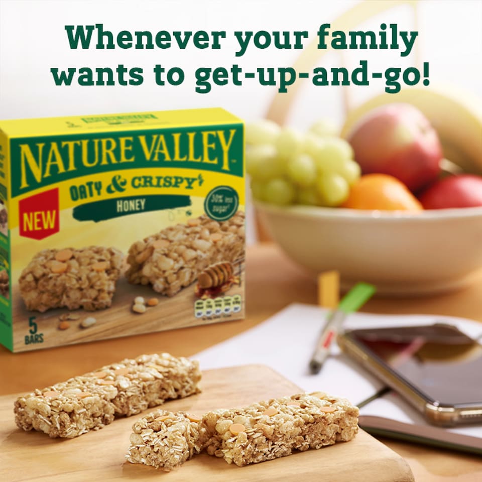 image 1 of Nature Valley Cereal Bars Oaty & Crispy Honey 5X23g