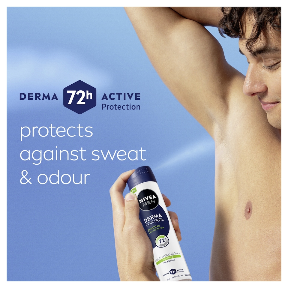 image 1 of NIVEA Men Derma Control Sensitive 72hr Anti Perspirant Deodorant Spray 250ml