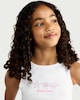 image 2 of F&F Girls Cotton Rich Embellished Vest in White