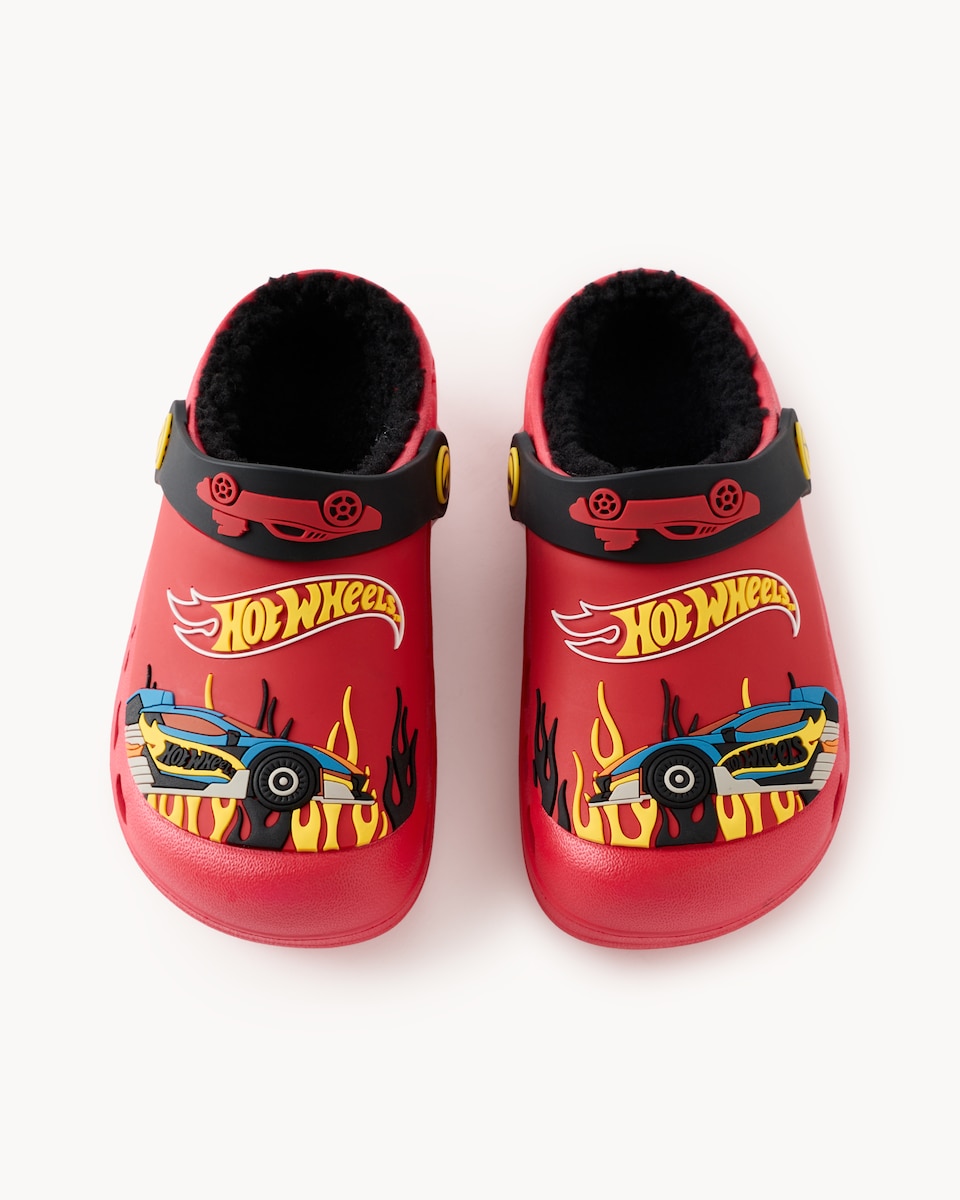 image 1 of Hot Wheels Fleece Lined Clogs in Red