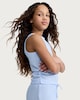 image 1 of F&F Girls 2-Piece Textured Sleeveless Ruched Top and Trousers Set in Blue
