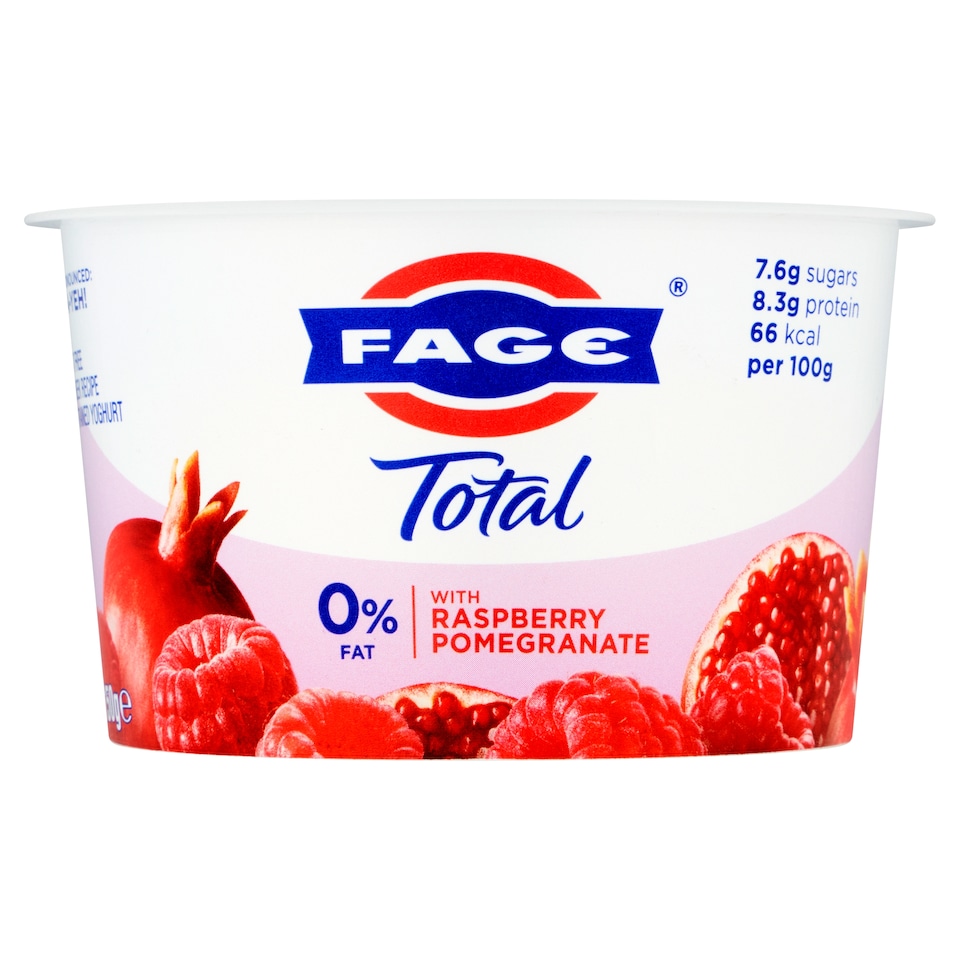 Fage Total 0%Fat Greek Yoghurt Raspberry And Pomegranate 150G